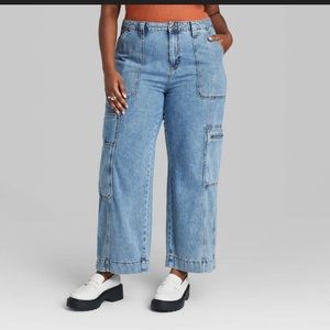 NWT Wild Fable high rise cargo baggy jeans